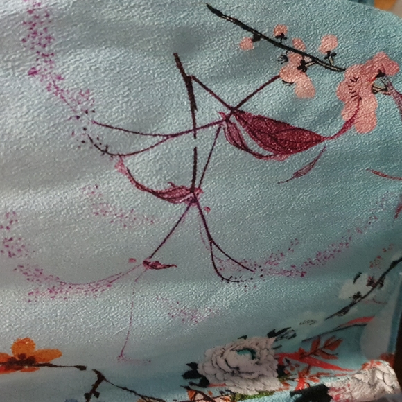 Zara Woman's pink white blue floral Pants Size S - Picture 4 of 12